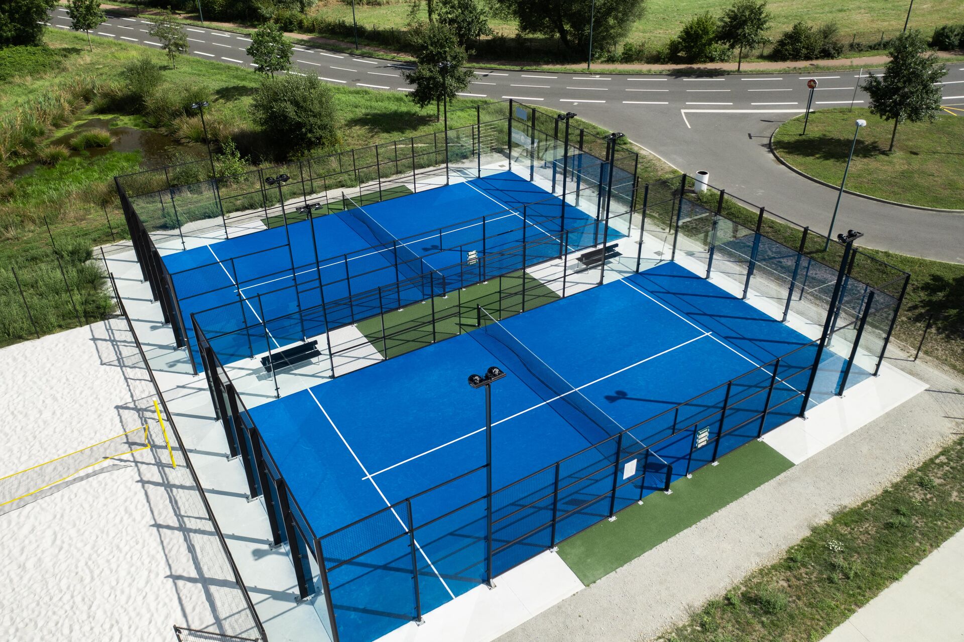 Terrains de padel vue aérienne